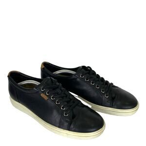 ECCO Soft 7 Women’s Size 7 Black Nubuck Leather Lace Up Sneaker EU Sz 38